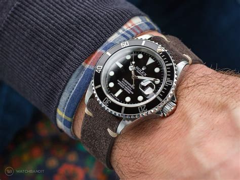 rolex gmt nato strap|rolex submariner suede strap.